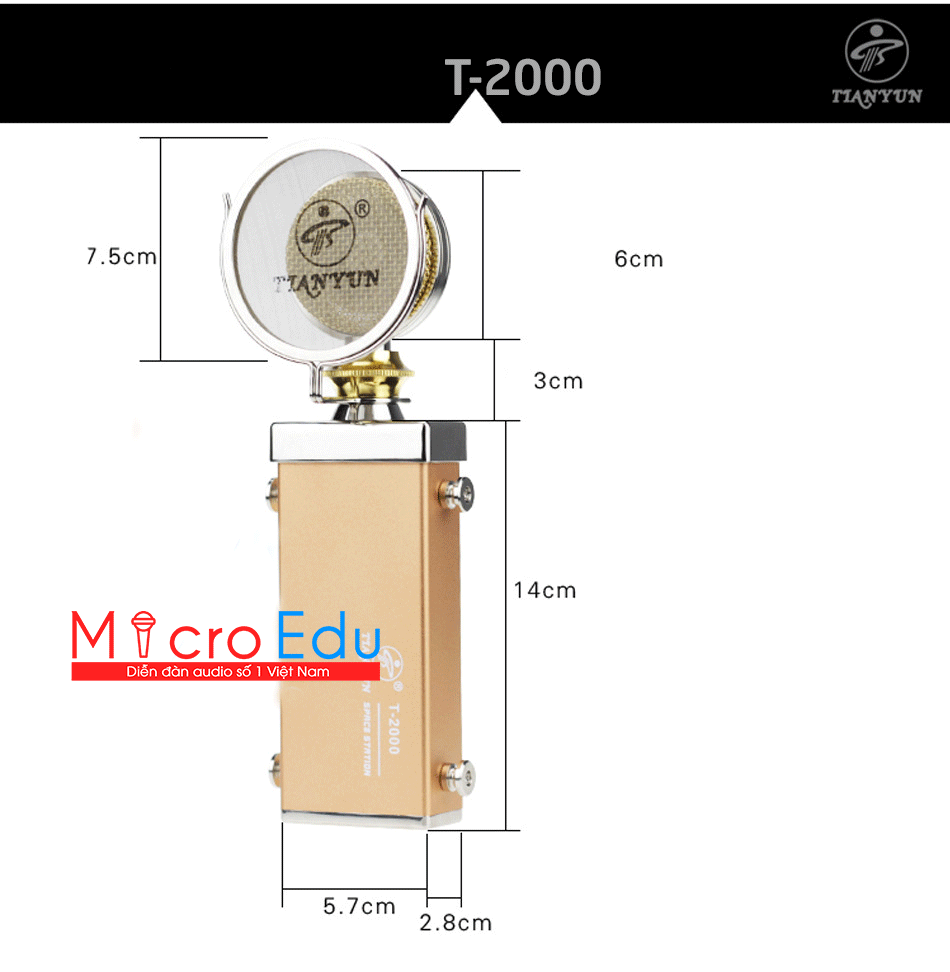 Micro Thu Âm TIANYUN T-2000 Đẹp, Độc Đáo và Thời Thượng